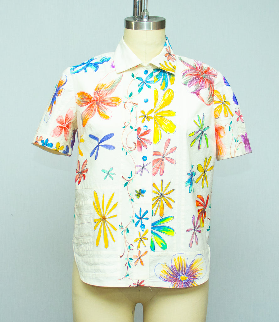 Hand Painted Floral Shirt