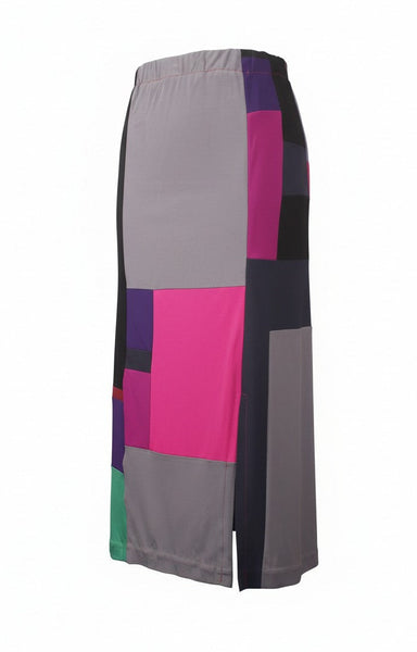 Patchwork Matte Jersey Tube Skirt