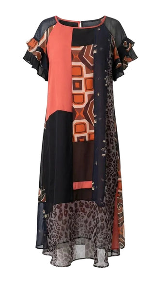 Silk Chiffon and Print Chiffon Tunic