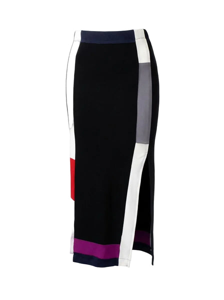 Patchwork Matte Jersey Tube Skirt
