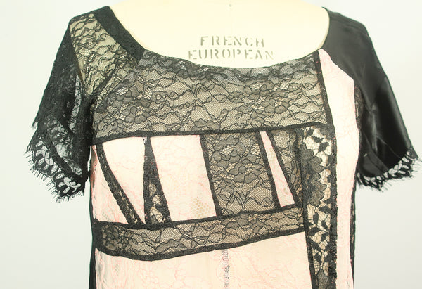 Lace Black and Pink Top