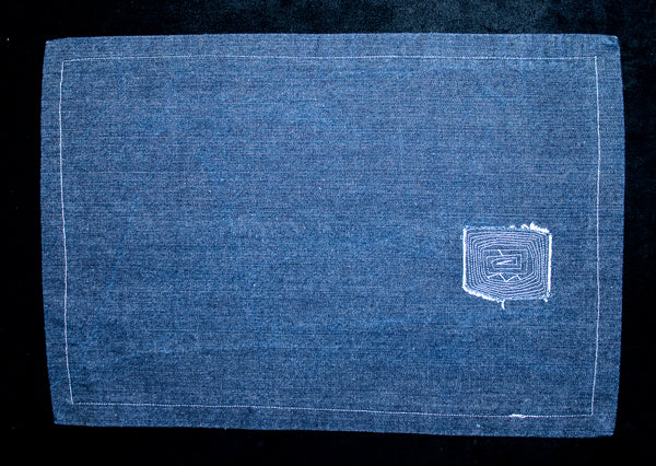 Single Denim Placemat with White Stitching
