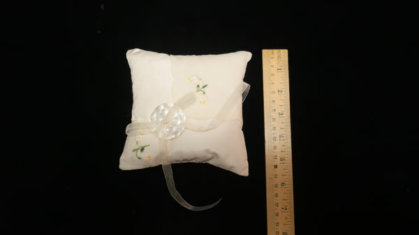 Small Silk Taffeta Pillow with Vintage Handkerchief