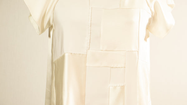 White Patchwork Tunic with Beads