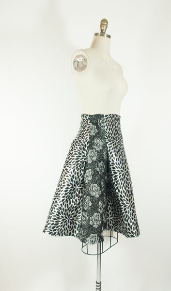 Black and Silver Gored Skirt Pattern Mix