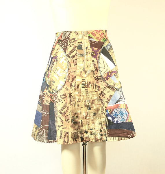 Patchwork African Print Skirt