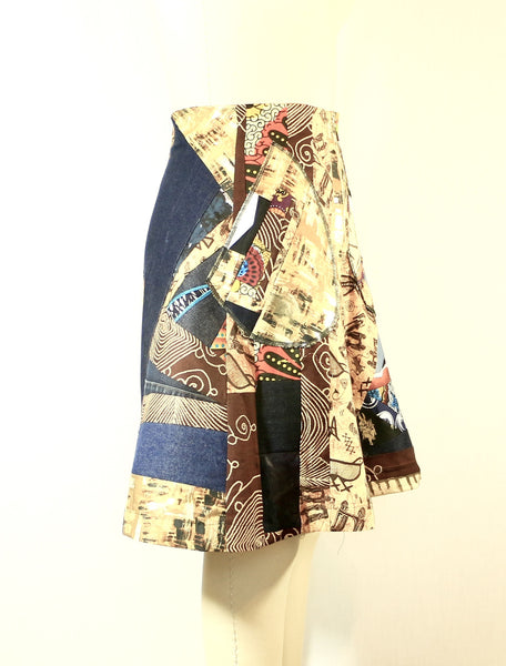 Patchwork African Print Skirt