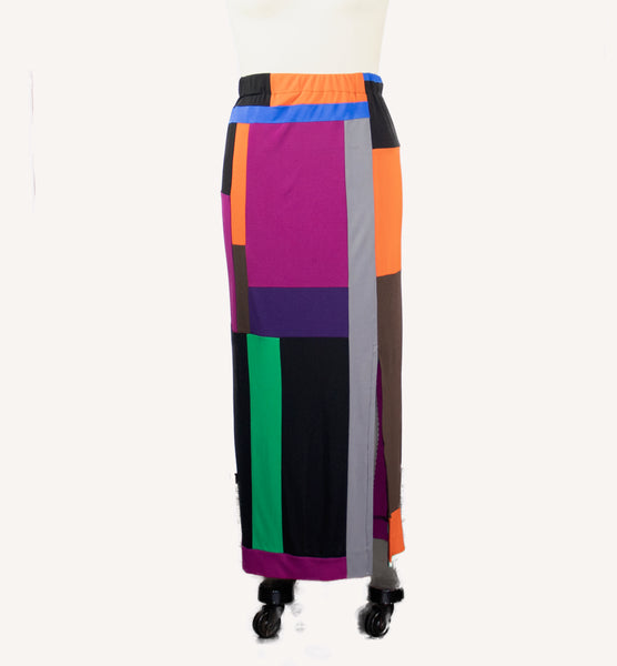Patchwork  Matte Jersey Skirt Medium