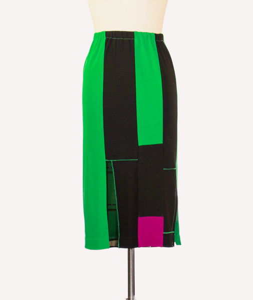 Patchwork  Matte Jersey Skirt Small
