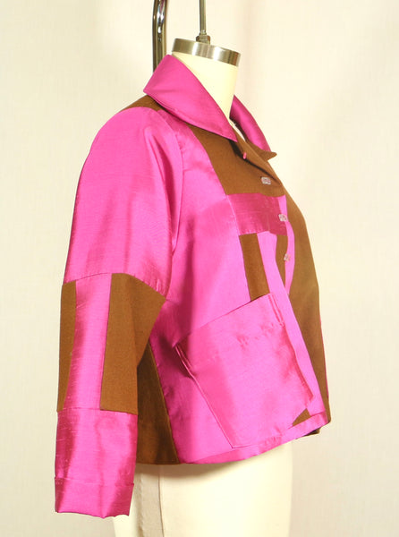Patchwork Swing Wool and Silk Jacket
